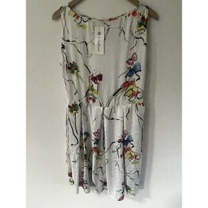 Lila Kass Womens Size XL Silk Viscose Floral Fit & Flare Cocktail Dress New